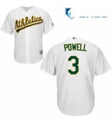 Youth Majestic Oakland Athletics 3 Boog Powell Replica White Home Cool Base MLB Jersey 