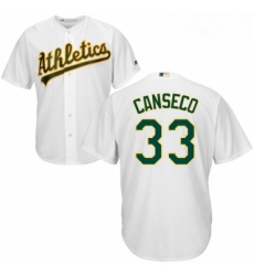 Youth Majestic Oakland Athletics 33 Jose Canseco Replica White Home Cool Base MLB Jersey