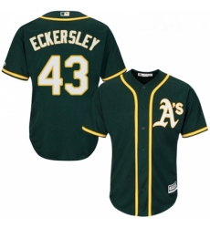 Youth Majestic Oakland Athletics 43 Dennis Eckersley Replica Green Alternate 1 Cool Base MLB Jersey