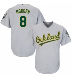 Youth Majestic Oakland Athletics 8 Joe Morgan Authentic Grey Road Cool Base MLB Jersey