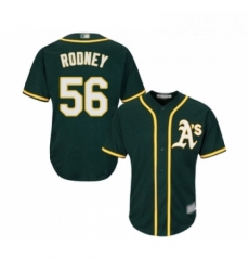 Youth Oakland Athletics 56 Fernando Rodney Replica Green Alternate 1 Cool Base Baseball Jersey 