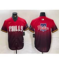 Men Philadelphia Phillies Red Team Big Logo 2024 City Connect Limited Stitched Baseball Jersey 1