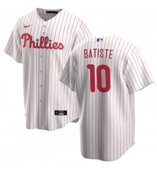 Phillies 10 Batiste White Jersey