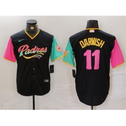 Men San Diego Padres 11 Yu Darvish Black City Connect Cool Base Stitched Baseball Jersey