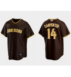 Men San Diego Padres 14 Matt Carpenter Brown Cool Base Stitched Jersey