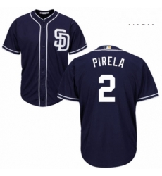 Mens Majestic San Diego Padres 2 Jose Pirela Replica Navy Blue Alternate 1 Cool Base MLB Jersey 