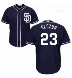 Mens Majestic San Diego Padres 23 Matt Szczur Replica Navy Blue Alternate 1 Cool Base MLB Jersey 