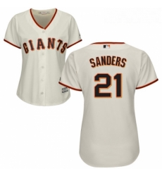 Womens Majestic San Francisco Giants 21 Deion Sanders Replica Cream Home Cool Base MLB Jersey