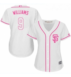 Womens Majestic San Francisco Giants 9 Matt Williams Authentic White Fashion Cool Base MLB Jersey