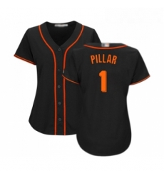 Womens San Francisco Giants 1 Kevin Pillar Replica Black Alternate Cool Base Baseball Jersey 