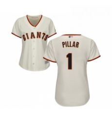 Womens San Francisco Giants 1 Kevin Pillar Replica Cream Home Cool Base Baseball Jersey 