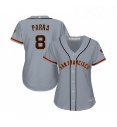 Womens San Francisco Giants 8 Gerardo Parra Replica Grey Road Cool Base Baseball Jersey 