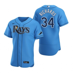 Men Tampa Bay Rays 34 Trevor Richards Men Nike Light Blue Alternate 2020 Flex Base Player MLB Jersey