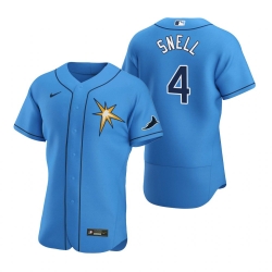 Men Tampa Bay Rays 4 Blake Snell Men Nike Light Blue Alternate 2020 Flex Base Team MLB Jersey