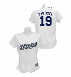 Womens Majestic Toronto Blue Jays 19 Jose Bautista Authentic White MLB Jersey