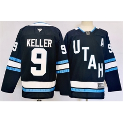 Men Utah Hockey Club 9 Clayton Keller Navy Stitched Jersey