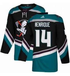 Mens Adidas Anaheim Ducks 14 Adam Henrique Authentic Black Teal Third NHL Jersey 