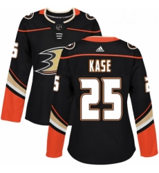 Womens Adidas Anaheim Ducks 25 Ondrej Kase Authentic Black Home NHL Jersey 