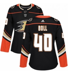 Womens Adidas Anaheim Ducks 40 Jared Boll Authentic Black Home NHL Jersey 