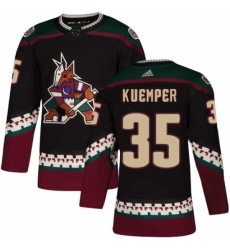 Mens Adidas Arizona Coyotes 35 Darcy Kuemper Premier Black Alternate NHL Jersey 