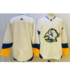 Men Buffalo Sabres Blank White 2022 23 Reverse Retro Stitched Jersey