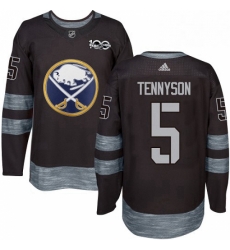 Mens Adidas Buffalo Sabres 5 Matt Tennyson Premier Black 1917 2017 100th Anniversary NHL Jersey 