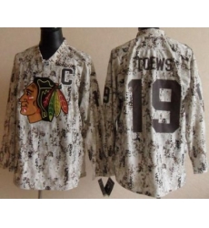 Chicago Blackhawks 19 Jonathan Toews White Camo NHL Jerseys