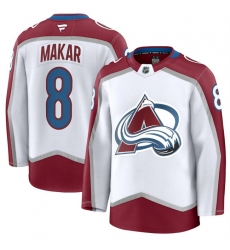 Men Colorado Avalanche 8 Cale Makar White 2024 25 Away Stitched Jersey