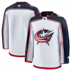 Men Columbus Blue Jackets Blank White 2024 25 Away Stitched Hockey Jersey