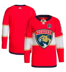 Men Florida Panthers Blank Red 2024 Stanley Cup Final Patch Stitched Jersey