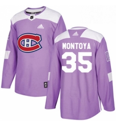 Mens Adidas Montreal Canadiens 35 Al Montoya Authentic Purple Fights Cancer Practice NHL Jersey 