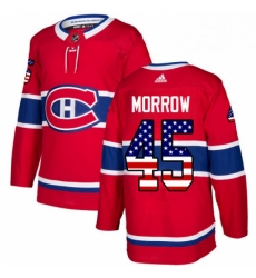 Mens Adidas Montreal Canadiens 45 Joe Morrow Authentic Red USA Flag Fashion NHL Jersey 