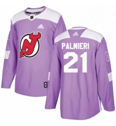 Mens Adidas New Jersey Devils 21 Kyle Palmieri Authentic Purple Fights Cancer Practice NHL Jersey 