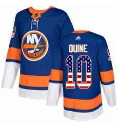 Mens Adidas New York Islanders 10 Alan Quine Authentic Royal Blue USA Flag Fashion NHL Jersey 