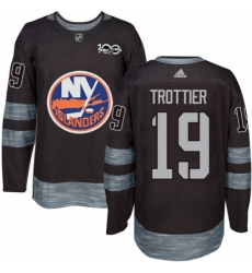 Mens Adidas New York Islanders 19 Bryan Trottier Authentic Black 1917 2017 100th Anniversary NHL Jersey 