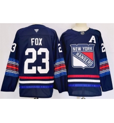 Men New York Rangers 23 Adam Fox Navy 2024 25 Stitched Jersey