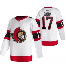 Men Ottawa Senators 17 Zack MacEwen White Stitched Jersey