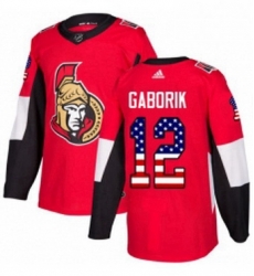 Mens Adidas Ottawa Senators 12 Marian Gaborik Authentic Red USA Flag Fashion NHL Jersey 