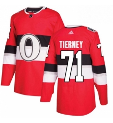 Mens Adidas Ottawa Senators 71 Chris Tierney Authentic Red 2017 100 Classic NHL Jersey 