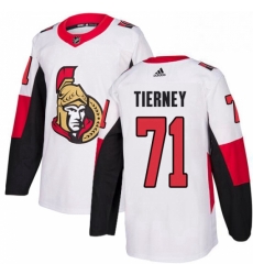 Mens Adidas Ottawa Senators 71 Chris Tierney Authentic White Away NHL Jersey 