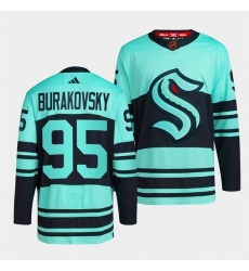 Men Seattle Kraken 95 Andre Burakovsky Ice Blue 2022 23 Reverse Retro Stitched Jersey