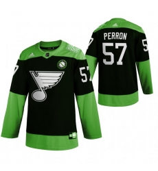 Men St.Louis Blues 57 David Perron Green 2020 Adidas Jersey