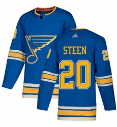 Mens Adidas St Louis Blues 20 Alexander Steen Blue Alternate Authentic Stitched NHL Jersey 