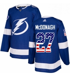 Mens Adidas Tampa Bay Lightning 27 Ryan McDonagh Authentic Blue USA Flag Fashion NHL Jersey 