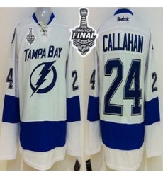 Tampa Bay Lightning #24 Ryan Callahan White 2015 Stanley Cup Stitched NHL Jersey