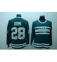 Maple Leafs #28 Tie Domi Stitched Green CCM Throwback NHL Jersey