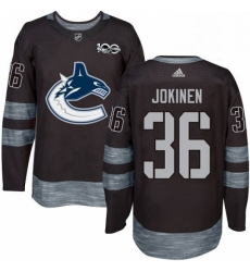 Mens Adidas Vancouver Canucks 36 Jussi Jokinen Premier Black 1917 2017 100th Anniversary NHL Jersey 