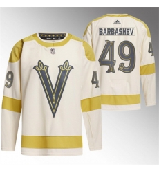 Men Vegas Golden Knights 49 Ivan Barbashev Cream 2024 Winter Classic Breakaway Stitched Jersey