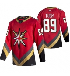 Men Vegas Golden Knights 89 Alex Tuch 2021 Reverse Retro Red Jersey