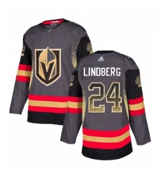 Mens Adidas Vegas Golden Knights 24 Oscar Lindberg Authentic Black Drift Fashion NHL Jersey 